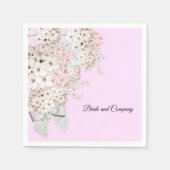 BRIDE CO Blume & Gitterdusche Rosa Party Serviette (Vorderseite)