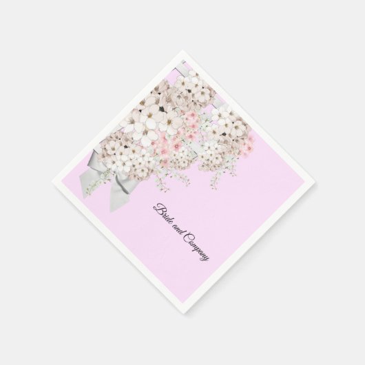 BRIDE CO Blume & Gitterdusche Rosa Party Serviette (Ecke)