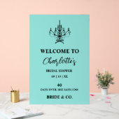 Bride & Co. Brautparty Teal Willkommen Acrylschild (Hochzeit)