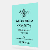 Bride & Co. Bridal Shower Teal Welcome Acrylschild (Winkel)