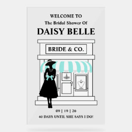 Bride & Co. Bridal Shower Turquoise Welcome Acrylschild