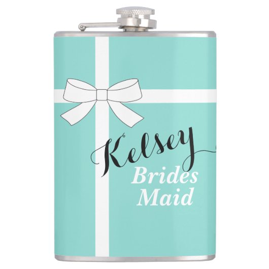 BRIDE & CO Bridesmaid Brautparty Wrapped Flask Flachmann (Vorderseite)