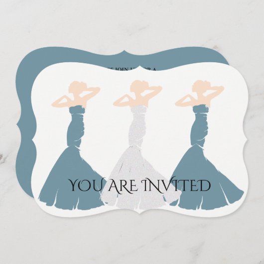 BRIDE CO Cornflower Blue Be My Bridesmaid Party Einladung (Vorne/Hinten)