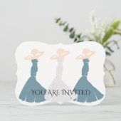 BRIDE CO Cornflower Blue Be My Bridesmaid Party Einladung (Stehend Vorderseite)