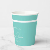 Bride & Co Elegantes Brautparty mit weißem Bow Rib Pappbecher (Links)