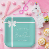 Bride & Co Elegantes Brautparty mit weißem Bow Rib Pappteller (Party)