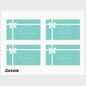 Bride & Co Elegantes Brautparty mit weißem Bow Rib Rechteckiger Aufkleber (Blatt)