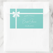 Bride & Co Elegantes Brautparty mit weißem Bow Rib Rechteckiger Aufkleber (Tasche)