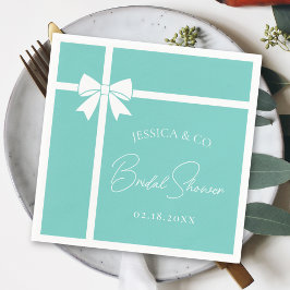 Bride & Co Elegantes Brautparty mit weißem Bow Rib Serviette