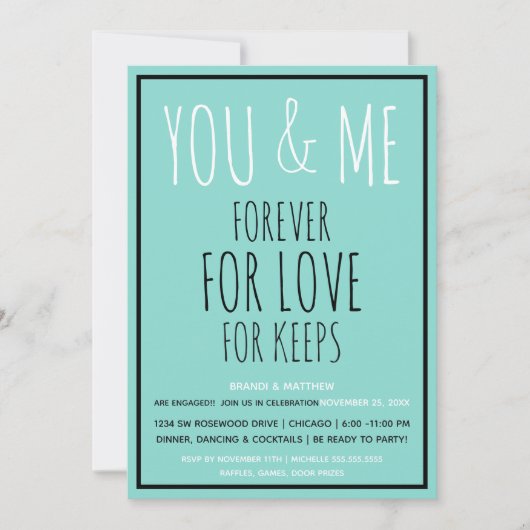 Bride Co Forever You & Me Wedding Engagement Party (Vorderseite)
