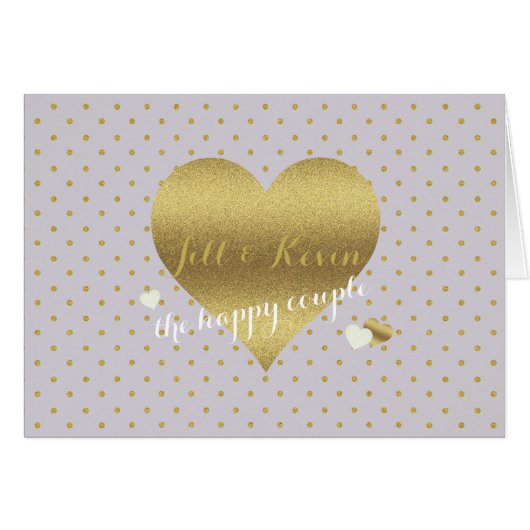 Bride Co Gold Heart & Lavender Wedding Party Notes (Vorderseite (Horizontal))