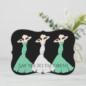 BRIDE & CO Green Be My Bridesmaid Dusche Einladung (Stehend Vorderseite)