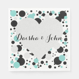BRIDE & CO Heart Polka Dot Party Napkins Serviette