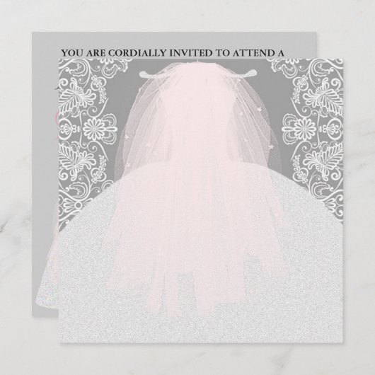 BRIDE CO Hier kommt das Bride-Party Pink Einladung (Vorne/Hinten)