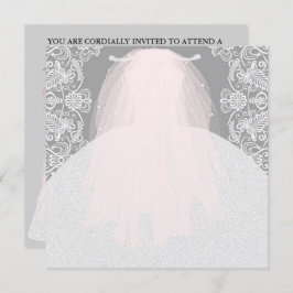 BRIDE CO Hier kommt das Bride-Party Pink Einladung