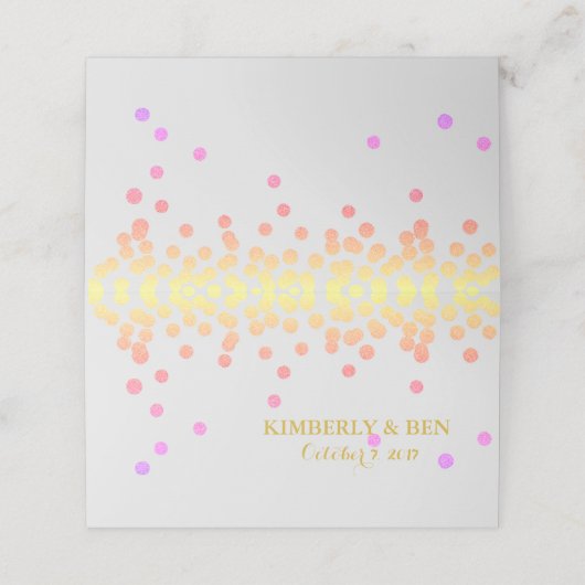 BRIDE & CO Ipanema Flamingo Polka Dot Party Table Platzkarte (Außenseite Aufgefaltet)