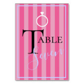 BRIDE & CO Liebe Pink Bridal Lingerie Dusche Party Tischnummer (Rückseite)