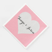 BRIDE & CO Liebe Rosa Herz Sprinkle Dusche Party Serviette (Ecke)