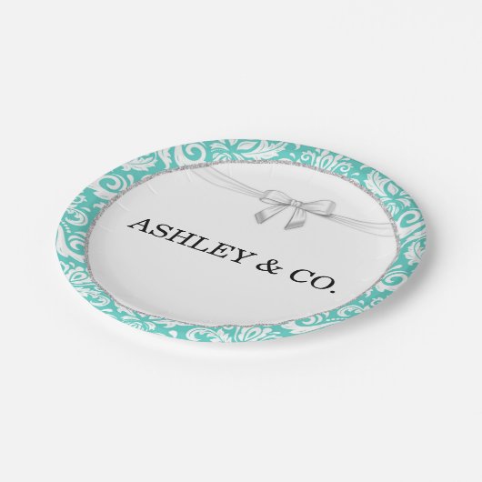 Bride & Co Papierplatte - kundenspezifisch Pappteller (Schrägansicht)