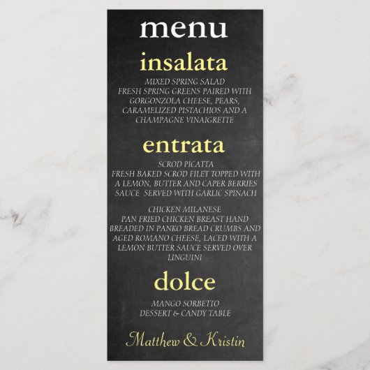 BRIDE & CO PARTY MENÜKARTE (Vorderseite)