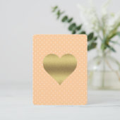 BRIDE & CO Peach and White Party Polka Dots Party Einladung (Stehend Vorderseite)