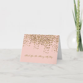 BRIDE CO Pink & Gold Sparkle Dusche Party Dankeskarte