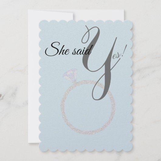 BRIDE & CO Sie sagte ja! Diamantring-Verlobung Einladung (Vorderseite)