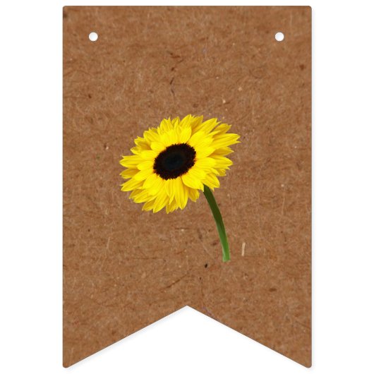 BRIDE CO Sie sagte ja Sonnenblume Rustikale Dusche Wimpelkette (Zweite Fahne)