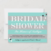 BRIDE & CO Silver & Aquamarines Brautparty Party Einladung (Vorderseite)