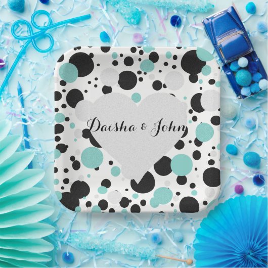 BRIDE & CO Silver Heart Polka Dot Party Teller (Party)