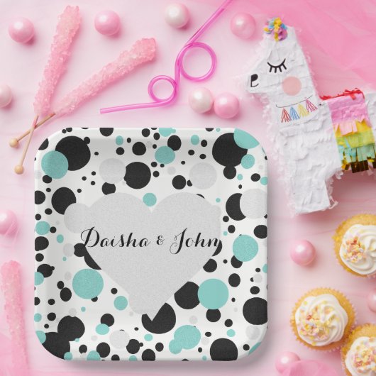 BRIDE & CO Silver Heart Polka Dot Party Teller (Party)