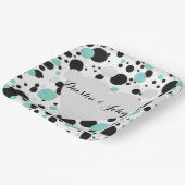 BRIDE & CO Silver Heart Polka Dot Party Teller (Gewinkelt)
