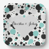 BRIDE & CO Silver Heart Polka Dot Party Teller (Vorderseite)