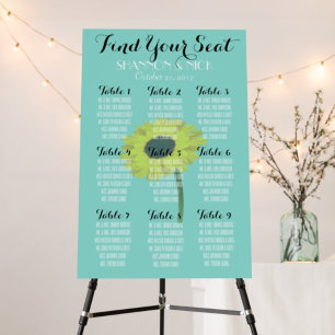 BRIDE & CO Sonnenblume 9 Tabelle Herbsthochzeit Poster