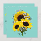 BRIDE & CO Sonnenblumenfall in Liebe Brautparty Einladung (Vorne/Hinten)