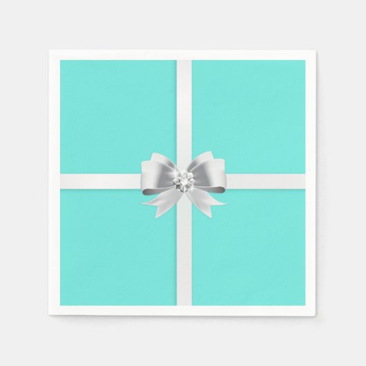 Bride & Co. Türkis/Aquamarine Brautparty Teller Serviette (Vorderseite)