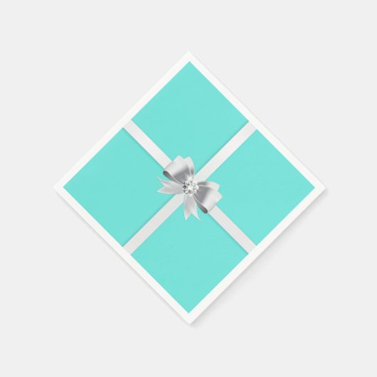 Bride & Co. Türkis/Aquamarine Brautparty Teller Serviette (Ecke)