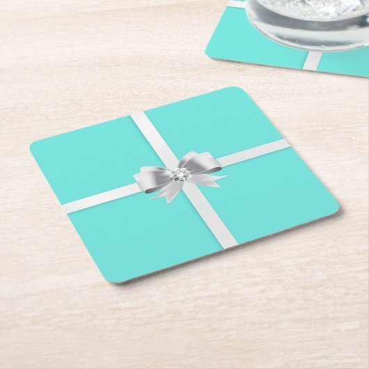 Bride & Co. Türkis/Aquamarines Brautparty Unterset Rechteckiger Pappuntersetzer (angewinkelt)