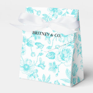 Bride & Co. Türkis Floral Toile Personalisiert Geschenkschachtel