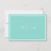 Bride & Co Wedding Suite Elegantes Aquamarines Bla RSVP Karte (Rückseite)