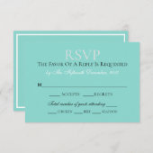 Bride & Co Wedding Suite Elegantes Aquamarines Bla RSVP Karte (Vorne/Hinten)
