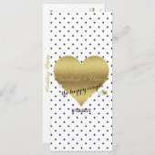 BRIDE & CO White & Gold Polka Dot Wedding Party Programm (Vorne/Hinten)