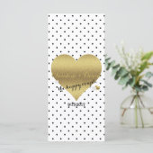 BRIDE & CO White & Gold Polka Dot Wedding Party Programm (Stehend Vorderseite)