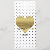 BRIDE & CO White & Gold Polka Dot Wedding Party Programm (Vorderseite)