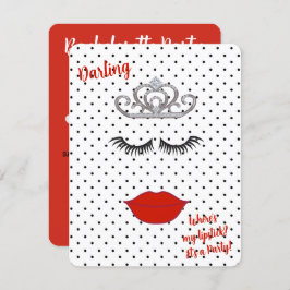 BRIDE & CO Wo ist mein Lipstick-Dusche Tiara-Party Einladung