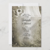 Bride Cowboy Boots Sonnenblumen Farm Probe Abendes Einladung (Vorderseite)