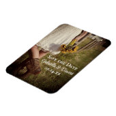 Bride Cowboy Boots Sonnenblumen Hochzeit retten Da Magnet (Linke Seite)