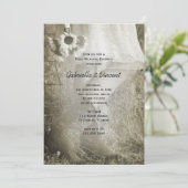 Bride Cowboy Boots Sonnenblumen Post Wedding Brunc Einladung (Stehend Vorderseite)