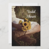 Bride Cowboy Boots Sonnenblumen Western Brautparty Einladung (Vorderseite)