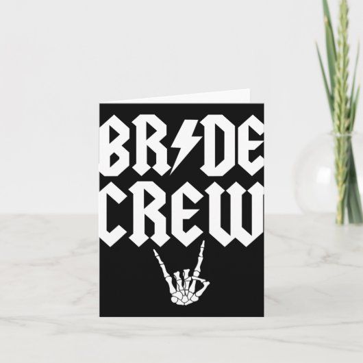Bride Crew Rock'n'Roll Gothic Halloween Bacheloret Karte (Vorderseite)